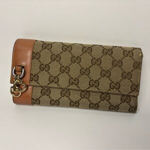 Gucci Beige and Brown Monogram Wallet